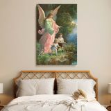 Guardian Angel with Children - Spiritual 1914 Divine Protection Scene canvas wall art