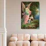 Guardian Angel with Children - Spiritual 1914 Divine Protection Scene canvas wall art - Image 2