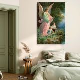 Guardian Angel with Children - Spiritual 1914 Divine Protection Scene canvas wall art - Image 3