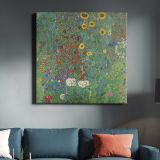 Gustav Klimt Farm Garden with Sunflowers (1907) — room mockup view 3