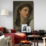 Head of a Young Woman - Elegant Neoclassical Portrait By Jean-Baptiste Greuze canvas wall art