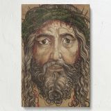Head of Jesus Christ - Sacred Portrait with Crown of Thorns By Albrecht DUrer canvas wall art - Image 7
