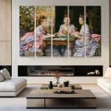 Hearts Are Trumps by Sir John Everett Millais - multi-panel canvas displayed in a modern living room