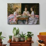 Hearts Are Trumps by Sir John Everett Millais - single-panel canvas displayed above a console table