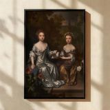 Henrietta and Mary Hyde by Willem Wissing - Nature Setting with Soft Draped Fabric canvas wall art - Image 2