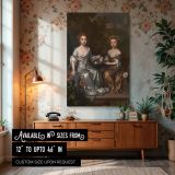 Henrietta and Mary Hyde - Sisters in Silk by Willem Wissing canvas wall art