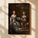 Henrietta and Mary Hyde - Sisters in Silk by Willem Wissing canvas wall art - Image 2