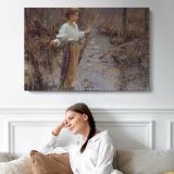 Her-favorite-place-large by Daniel Gerhartz - single-panel canvas displayed above a sofa