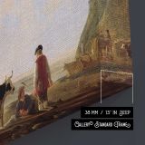 Herdsmen with Cows by Aelbert Cuyp - canvas surface and wrapped edge detail