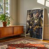 Homeward Workers by Frank Cohen Kirk - Intense Sky and Pickaxe Laborers canvas wall art - Image 6