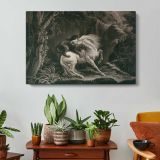 Horse Attacked by Benjamin Green - single-panel canvas displayed above a console table