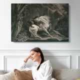 Horse Attacked by Benjamin Green - single-panel canvas displayed above a sofa