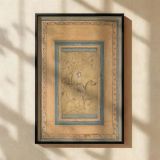Horseman in Green Landscape - Persian Miniature Ink and Delicate Detail canvas wall art - Image 2