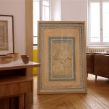 Horseman in Green Landscape - Persian Miniature Ink and Delicate Detail canvas wall art - Image 7