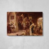 Humborg Adolf Neuer Wein - single-panel canvas displayed above a console table