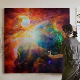 Image of a nebula taken using a NASA telescope — room mockup view 3
