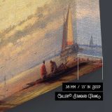 In A Calm by Abraham Hulk Snr - canvas surface and wrapped edge detail