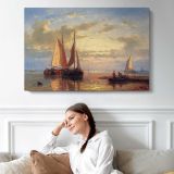 In A Calm by Abraham Hulk Snr - single-panel canvas displayed above a sofa