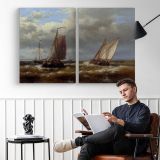 In Choppy Waters by Abraham Hulk Snr - two-panel canvas displayed in a reading room