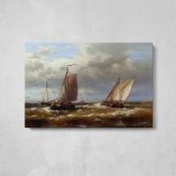 In Choppy Waters by Abraham Hulk Snr - single-panel canvas displayed above a console table