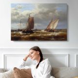 In Choppy Waters by Abraham Hulk Snr - single-panel canvas displayed above a sofa
