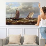 In Choppy Waters by Abraham Hulk Snr - single-panel canvas shown with a person for scale