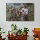 In-the-orchard-large by Daniel Gerhartz - single-panel canvas displayed above a console table