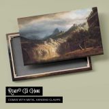 In Western Mountains by Albert Bierstadt - canvas rear frame and hanging hardware
