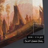 Indian Encampment Late Afternoon by Albert Bierstadt - canvas surface and wrapped edge detail