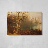Indian Scout by Albert Bierstadt - single-panel canvas displayed above a console table