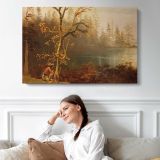 Indian Scout by Albert Bierstadt - single-panel canvas displayed above a sofa