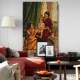 Infant Krishna on Yasoda's Lap - Devotional Moment By Raja Ravi Varma canvas wall art