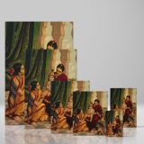 Infant Krishna on Yasoda's Lap - Devotional Moment By Raja Ravi Varma canvas wall art - Image 4