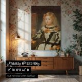 Infanta Maria Marguerita - Velazquez Child in Pale Pink with Dog canvas wall art