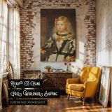 Infanta Maria Marguerita - Velazquez Child in Pale Pink with Dog canvas wall art - Image 3