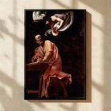 Inspiration of Saint Matthew - Angelic Guidance Scene by Caravaggio canvas wall art - Image 2