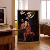 Inspiration of Saint Matthew - Angelic Guidance Scene by Caravaggio canvas wall art - Image 7