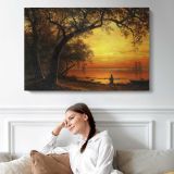 Island of New Providence by Albert Bierstadt - single-panel canvas displayed above a sofa