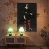 James Hamilton Portrait by Daniel Mytens - Elegant Attire with Red Stockings and Collar canvas wall art - Image 5