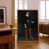 James Hamilton Portrait by Daniel Mytens - Elegant Attire with Red Stockings and Collar canvas wall art - Image 7