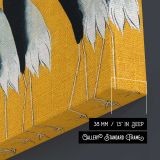 Japanese Cranes on Gold - canvas surface and wrapped edge detail