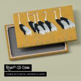 Japanese Cranes on Gold - canvas rear frame and hanging hardware