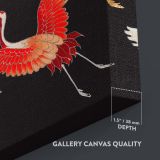 Japanese Flying Cranes - Kimono-Inspired Gold and White Bird Pattern canvas wall art - Image 3