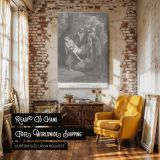 Jesus Is Buried - Tomb Scene with Disciples by Gustave Dore canvas wall art - Image 3