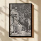 Jesus Is Mocked - Black and White Biblical Illustration by Gustave Dore canvas wall art - Image 2