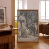 Jesus Is Mocked - Black and White Biblical Illustration by Gustave Dore canvas wall art - Image 7