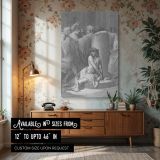 Jesus Is Scourged - Passion Scene Engraving by Gustave Dore canvas wall art