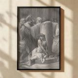 Jesus Is Scourged - Passion Scene Engraving by Gustave Dore canvas wall art - Image 2