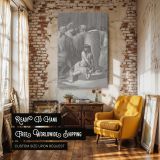 Jesus Is Scourged - Passion Scene Engraving by Gustave Dore canvas wall art - Image 3