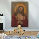 Jesus with Crown of Thorns - Sacred Heart Christian Portrait canvas wall art - Image 2
